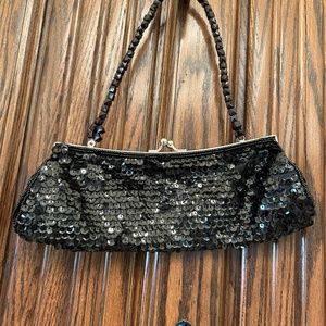 Vintage Black Sequin evening clutch